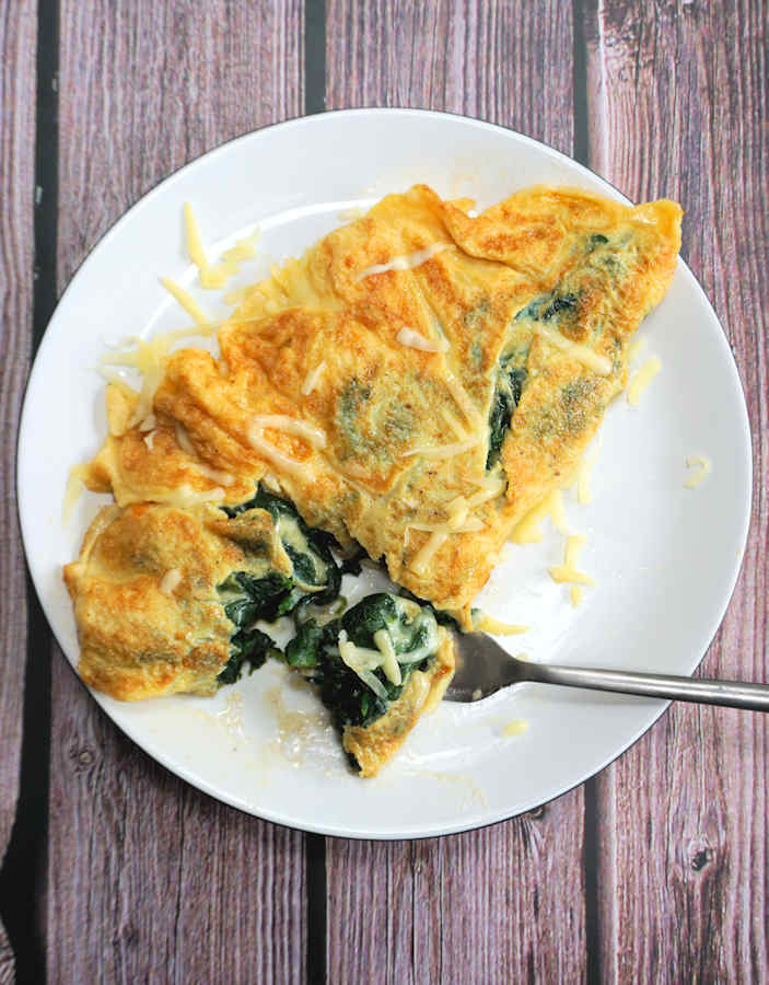 Spinach And Cheese Omelette Recipe Cuisine Fiend